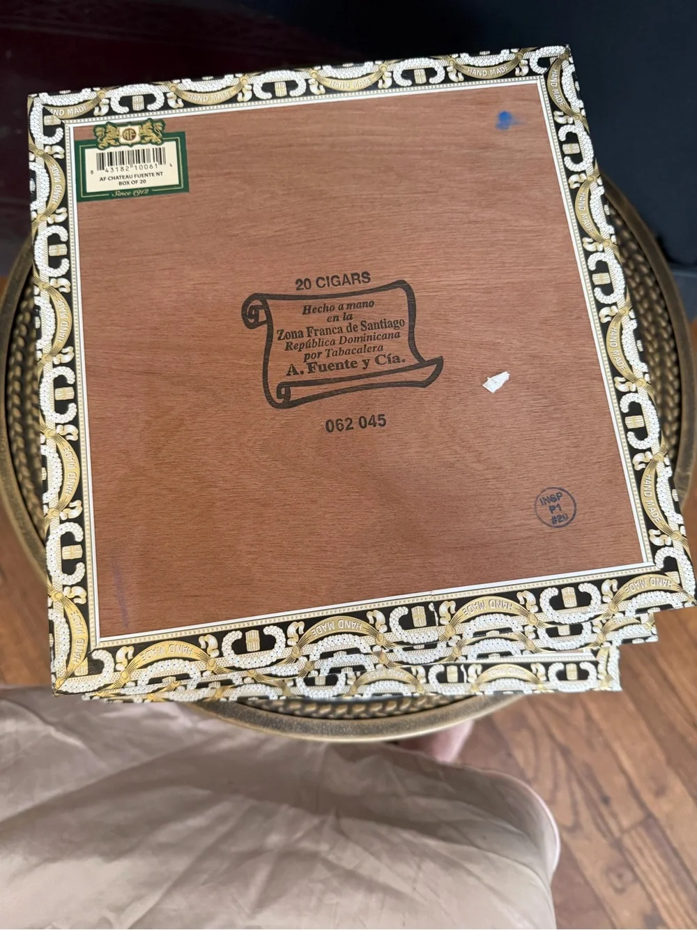 Arturo Fuente empty cigar box. Rich Brown with Gold Accent’s great for Cigar Bar